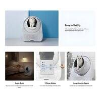 صندوق فضلات القطط كاتلينك سكوب يونج برو إكس إيه آي ذاتي التنظيف مع مزيل للروائح، سعة 13 لترًا، 63×62×74 سم - رمادي