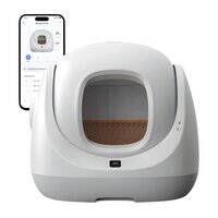 صندوق فضلات القطط كاتلينك إس إي لايت بتقنية الذكاء الاصطناعي، مع خاصية التنظيف الذاتي وإزالة الروائح، مقاس 64×56×60 سم - رمادي