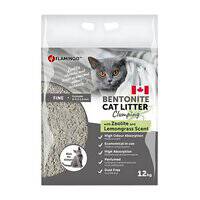 Flamingo Bentonite Zeolite And Lemongrass Scent Clumping Cat Litter 12kg