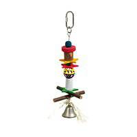 Flamingo Lava-Wood-Bell Bird Toy