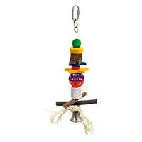 Flamingo Lava-Wood-Bell Bird Toy