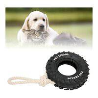 Flamingo Wheel with Handle Ruffus Tyre Dog Toy 15cm