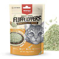 Wanpy Freeze Dried Fluffy Toppers Chicken and Cat Grass for Cat- 30g