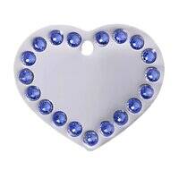 GoScribe Pet Tag Swarovski Silver Heart Tags for Pets