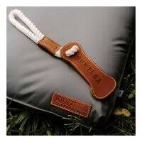 Huntlea Dog Tug Toy with Double Leather Bone - SMALL
