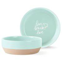 PetShop by Fringe Studio Live Bark Love Stoneware Beveled Bowl 204038-1