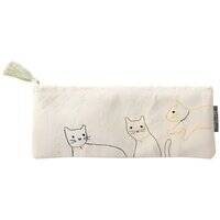 PetShop by Fringe Studio Stitched Cats Canvas Pouch 206140-1