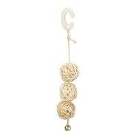 Trixie 3 Rattan Balls with Bell Bird Toy