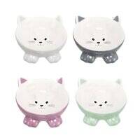 وعاء تريكسي المرتفع المصنوع من السيراميك المريح للقطط