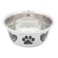 Trixie Paw And Heart Design Stainless Steel Bowl for Dogs