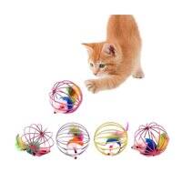 لعبة تريكسي القطيفة على شكل فأر داخل كرة سلكية للقطط