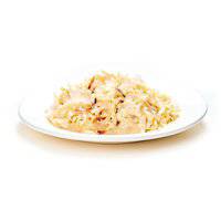 طعام وانبي المعلب الرطب للكلاب - قطع دجاج وتونة