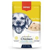 Wanpy Super Premium Pouch Chicken & Chicken Liver For Dog - 100g